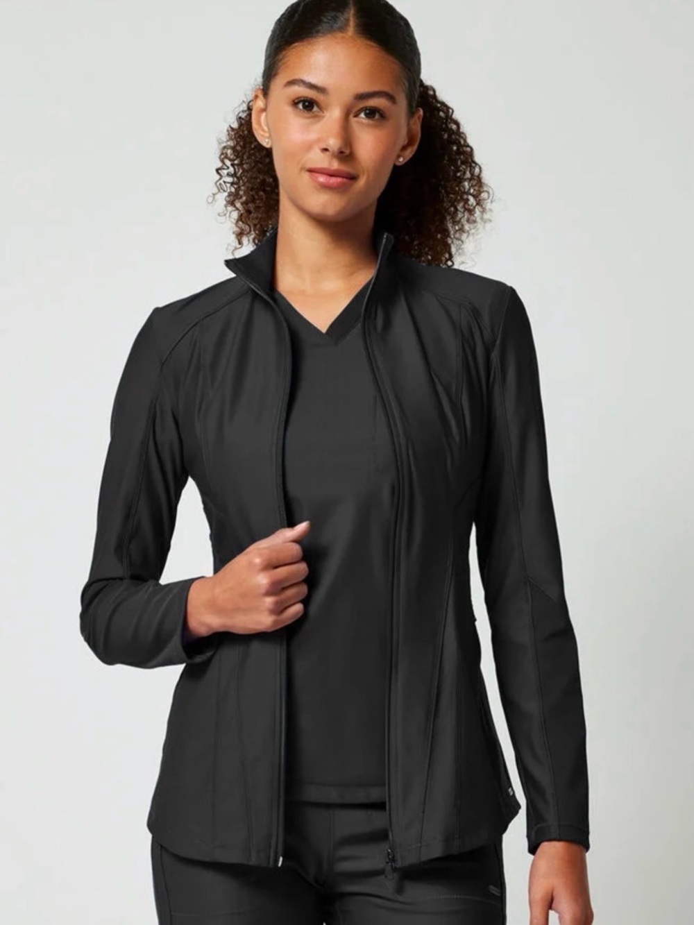 Cherokee Black Slim-Fit Zip Utility Jacket